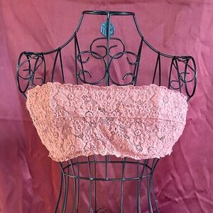 Pink Lace Bandeau Top